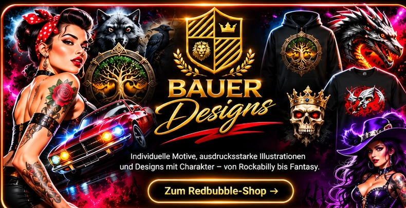 BAUER Designs: Rockabilly, Fantasy, Motorsport und Gothic
